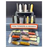 Lot of 35 Mixed Natural Crystal Towers & Double-Terminated Wands