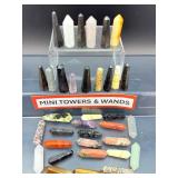 Lot of 35 Mixed Natural Crystal Towers & Double-Terminated Wands