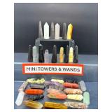 Lot of 35 Mixed Natural Crystal Towers & Double-Terminated Wands