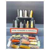 Lot of 35 Mixed Natural Crystal Towers & Double-Terminated Wands