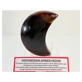 Rare 23MYO Indonesian Blue Amber Crescent Moon – Stunning Miocene Fossil