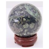 Museum Grade Kambaba Jasper Crystal Ball - Deep Forest Rhyolite - Hand-Polished