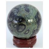Museum Grade Kambaba Jasper Crystal Ball - Deep Forest Rhyolite - Hand-Polished