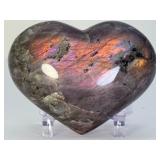 Rare AAA+ Grade Purple & Sunset Flash Labradorite Heart | Masterpiece Polished  Spectrolite Collector Specimen | Stone of Transformation & Intuition