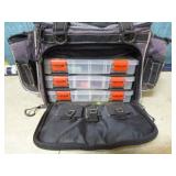 Conquer Soft-Side Tackle Box with Fishing Items