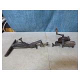 Vintage Sharpening Vise and Grinding Wheel