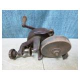 Vintage Sharpening Vise and Grinding Wheel