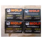 4 Boxes of Wolf Polyformance Steel Case Cartridges