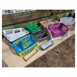 Large Assortment of Plastic Storage Containers Most of them Have Handles