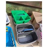 Large Assortment of Plastic Storage Containers Most of them Have Handles