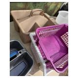 Large Assortment of Plastic Storage Containers Most of them Have Handles