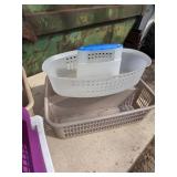 Large Assortment of Plastic Storage Containers Most of them Have Handles