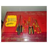 Assorted Screw Drivers and Dewalt Bits