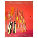 Assorted Screw Drivers and Dewalt Bits