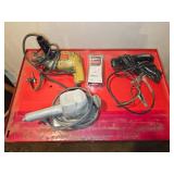 Assorted Tools, Timing Light, Drill, Sander and Windshield Repair Kit