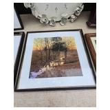 Home Decor 4 Nature pictures Metal Flower Clock Wooden Box