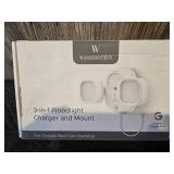 Wasserstein 3 in 1 Flood Light Charger, Mount, Wireless Chime and Anti-Theft Camera Mounts for Google Nest