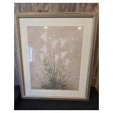 Large Decorative Flower Print in Frame 22" x 26"