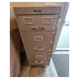 3 Drawer Rolling Metal File Cabinet with Key