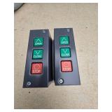 (2) New Commercial 3 Button Garage Door Controllers