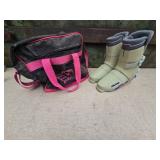 Adult Size Ski Boots with Carrying Bag