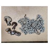 Heavy Duty Chain with Assorted Hooks and 1 7/8 and 2 5/16 Towing Balls