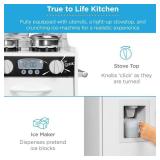 Pretend Play Kitchen Wooden Toy Set for Kids w/ Telephone, Utensils, Oven, Microwave - White