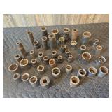 3/8" and 1/2" Sockets, Snap-on, Craftsman, S-K, Mostly Impact Sockets, Various Sizes