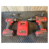 Snap-on 18V 3/8" and 1/2" Drive Cordless Impacts with Charger and 2 Batteries