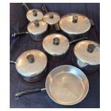 Revere Ware copper bottom pots with lids