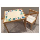 small vintage Kids Table with chair