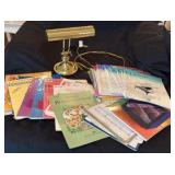 piano lamp and sheet music for your enjoyment