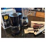 Rival blender, Regal electric knife, and Brawn coffee maker