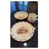 Royal Dalton Bunnykins babyset with plate with bowl and cup