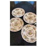 set a four Apple Blossom labeled decorative plates made in Ridgeways England