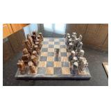 Aztec style chess set made in Onyx and marble