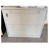 Steelcase two drawer file cabinet with lock and