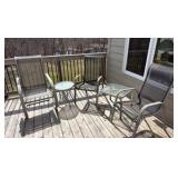 patio chairs and two Glass Table tables