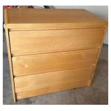 Solid three drawer dresser, light oak color