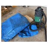 shop vac 2.0 hp shop vacuum with some blue tarps to go with it