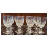 Eight pieces of Waterford Crystal wine glasses from the Colleen pattern