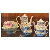 Victorian Garden designed by Hardy Amie’s coffee and tea service along with a San Marco garden style candy container