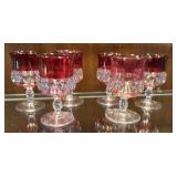 Kings Crown Flash Ruby-thumbprint goblets