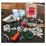 vintage cookie cutters, cake, decorating embellishments, and a great cookie book