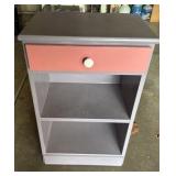 pink and purple painted nightstand