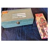 vintage GI Joe doll, clothes, and case