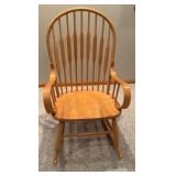 blonde oak solid rocking chair