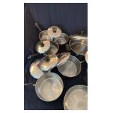 Revere Ware copper bottom pots with lids