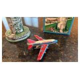 Schylling Aerodrome airport control and American Airlines General Dynamics small metal plane