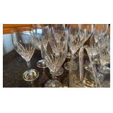 Noritake Moondust pattern water and wine glasses with a matching ice bucket